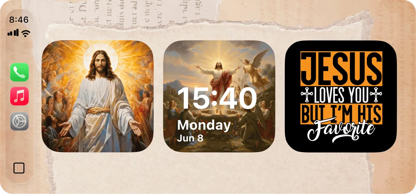 Bible verse widgets on a CarPlay screen