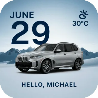 Car widget with date and weather