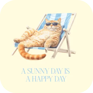 Pets widget — cat on a deck chair