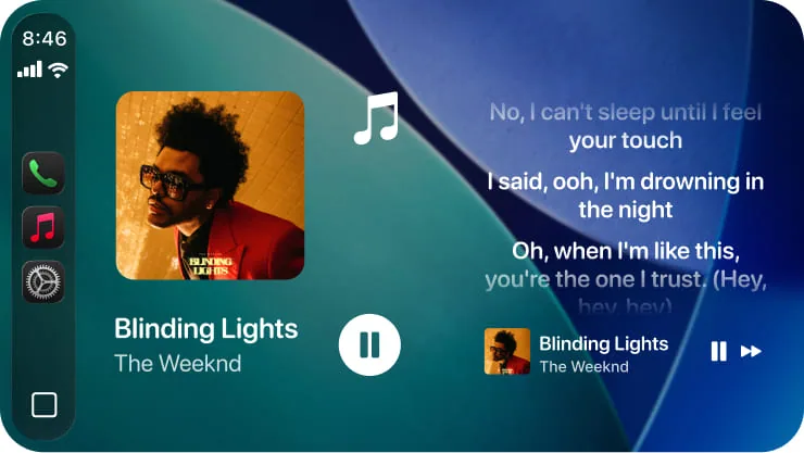Lyrics on the CarPlay screen