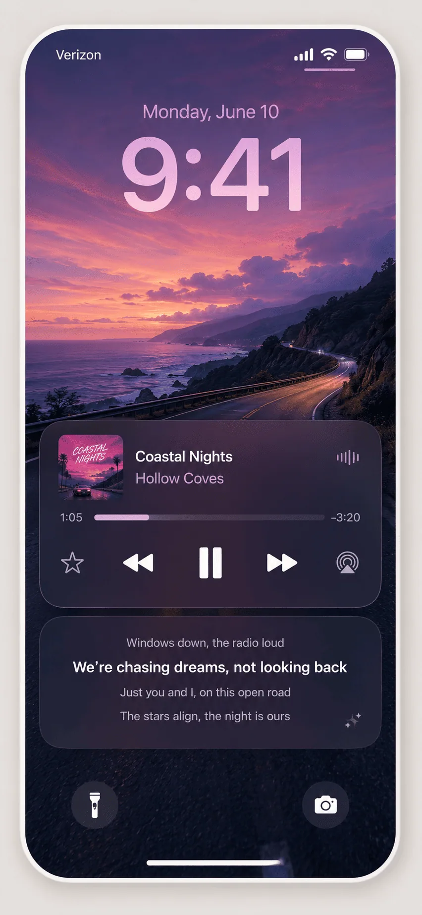 Lyrics on the iPhone Lock Screen